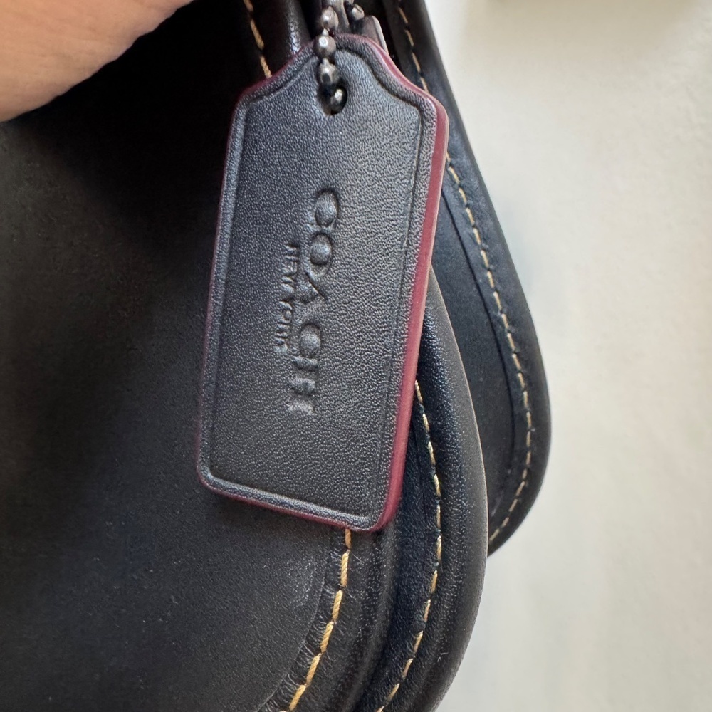 Coach x Disney Black Leather Patricia Saddle Bag Crossbody Mickey Ears - Picture 3 of 11